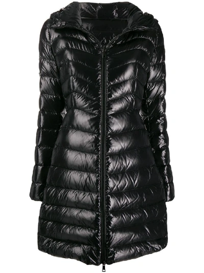 Shop Moncler Black Women's Hooded Midi Puffer Jacket