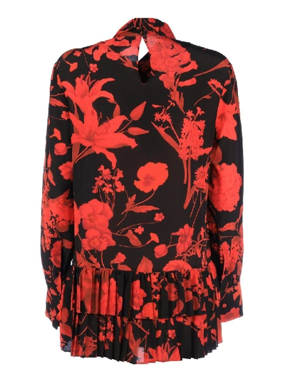 Shop Valentino Printed Silk Blouse In Red