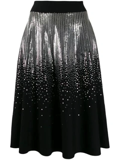 Shop Givenchy Black Women's Flared Sequin Midi Skirt