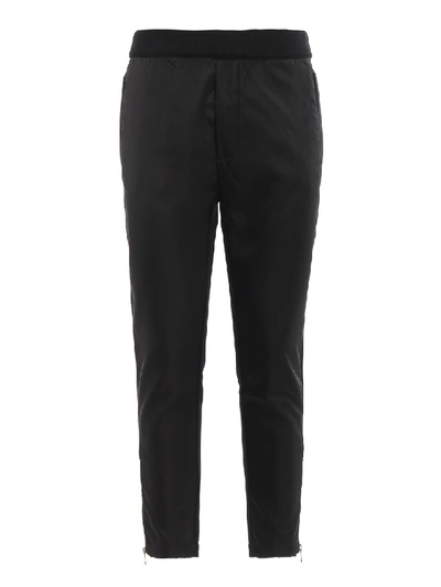 Shop Prada Jersey And Nylon Pants In Black