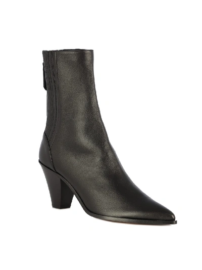 Shop Aquazzura Saint Honore Leather Boots In Black