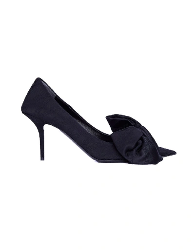 Shop Balenciaga Black Square Knife Bow Shoes