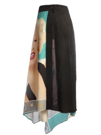 Shop Loewe Printed Asymmetrical Skirt In Brown