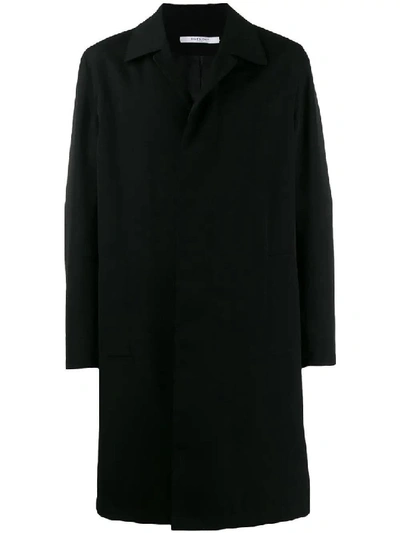Shop Givenchy Black Men's Back Logo Overcoat