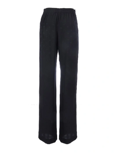 Shop Valentino Silk Jacquard Trousers In Black