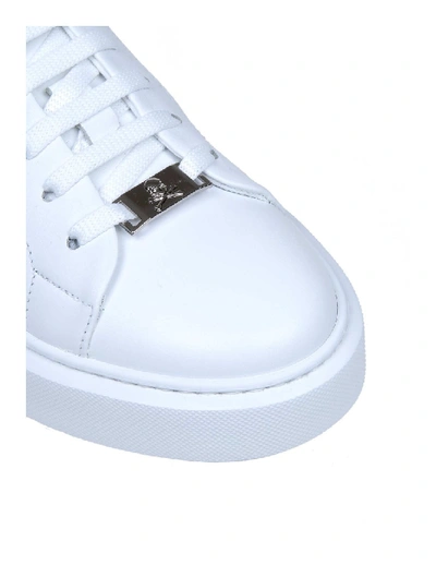 Shop Philipp Plein Sneakers Lo-top In White Leather In Purple