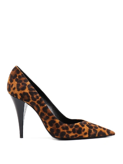 Shop Saint Laurent Kiki 100 Leopard Print Court Shoes In Black