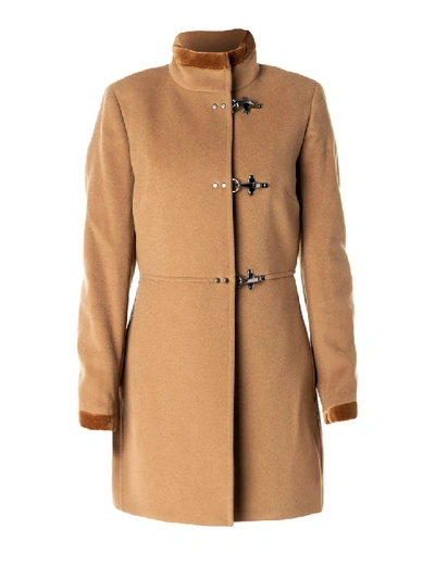 Shop Fay Virginia Three-hook Coat In Brown