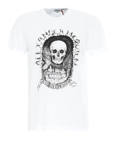 Shop Alexander Mcqueen Skull Printed Cotton T-shirt In Grey