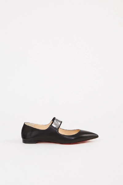 Shop Christian Louboutin Flats With Sequined Details Black