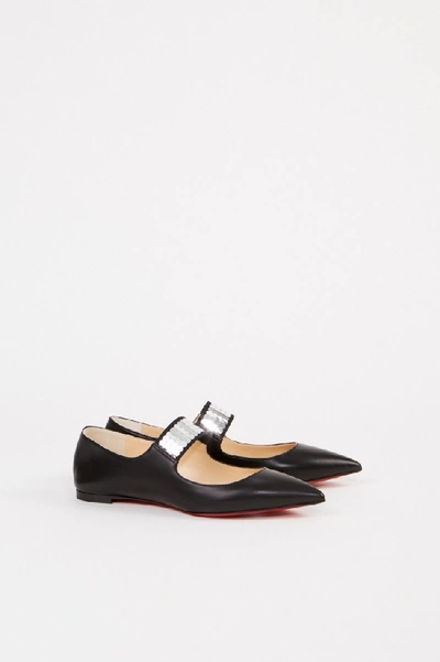 Shop Christian Louboutin Flats With Sequined Details Black