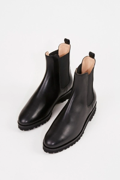 Shop Unützer Leather Chelsea Boot With Rubber Sole Black