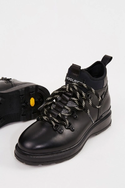 Shop Woolrich Leather Boots Black