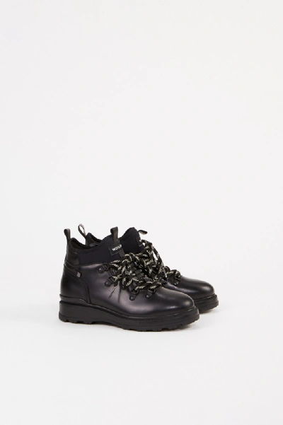 Shop Woolrich Leather Boots Black