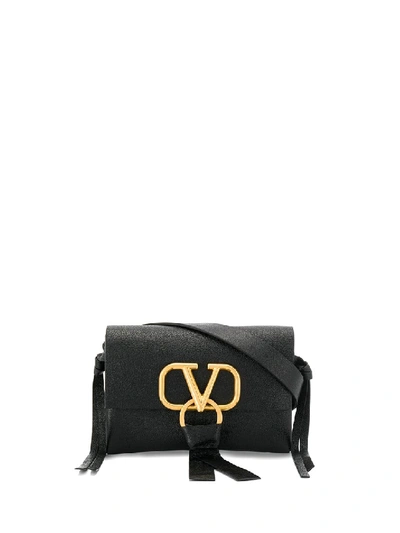 Shop Valentino Vring Leather Belt Bag In Black