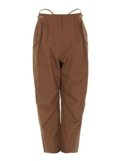 Shop Givenchy Cotton Cargo Trousers In Brown
