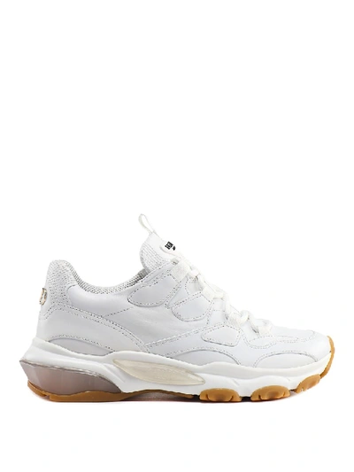 Shop Valentino Bounce White Leather Sneakers