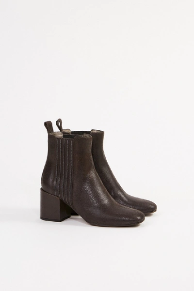 Shop Brunello Cucinelli Leather Ankle Boot With Pearl Decoration Brown In Black