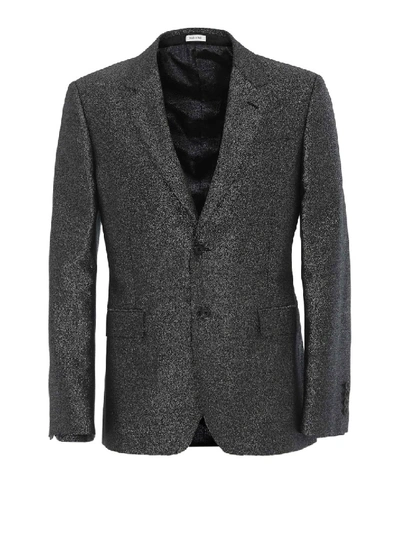 Shop Alexander Mcqueen Shiny Wool Single-breasted Blazer In Black