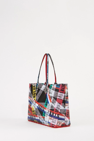 Shop Christian Louboutin Shopper 'cabata Loubiballage' With Print Multi In Grey