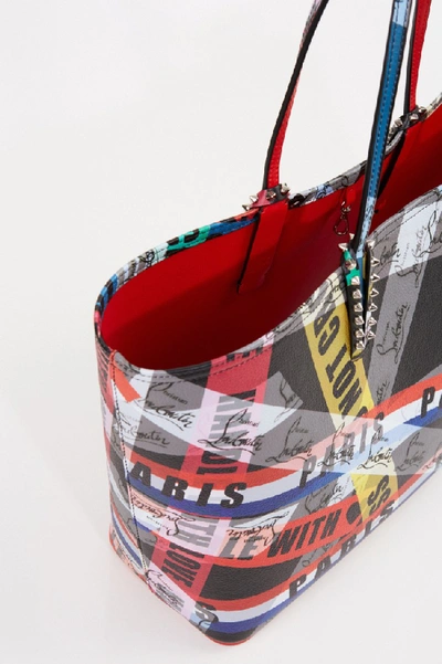 Shop Christian Louboutin Shopper 'cabata Loubiballage' With Print Multi In Grey