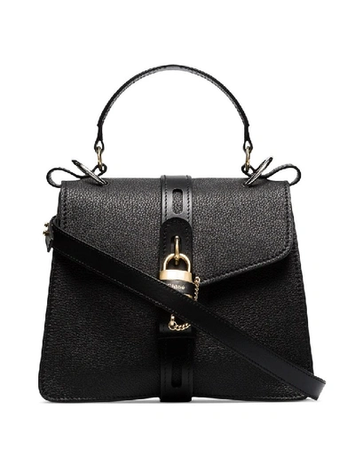 Shop Chloé Aby Black Leather Medium Bag
