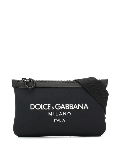 Shop Dolce & Gabbana Black Large Palermo Printed Logo Belt Bag