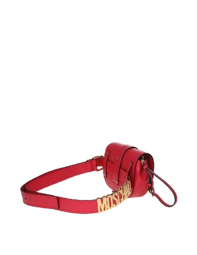 Moschino Marsupio In Leather Fuchsia Color In Red | ModeSens