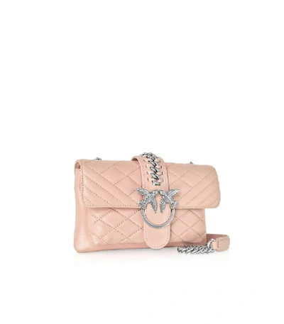 Shop Pinko Soft Mix Light Pink Mini Love Bag In Neutrals