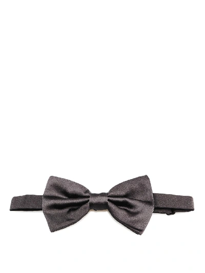 Shop Dolce & Gabbana Silk Satin Bow Tie In Black