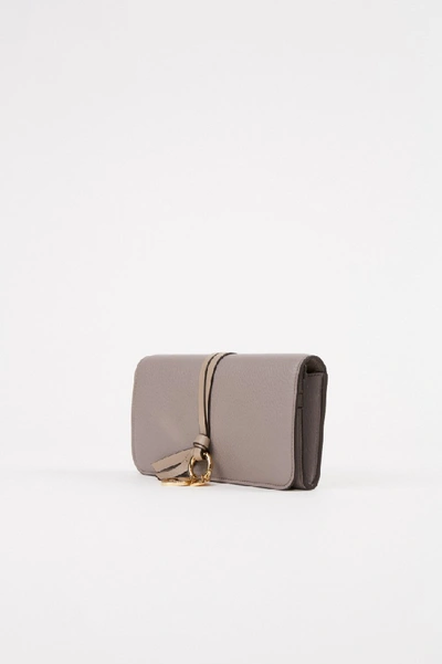 Shop Chloé Leather Wallet' Alphabet' Grey