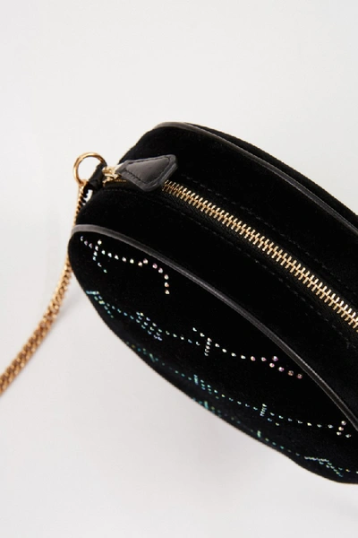 Shop Stella Mccartney Round Velvet Bag 'mini Round Bag' Black