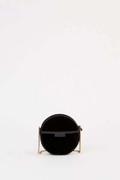 Shop Stella Mccartney Round Velvet Bag 'mini Round Bag' Black