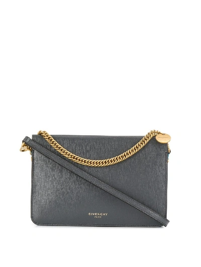 Shop Givenchy Cross 3 Leather Cross Body Bag In Grey
