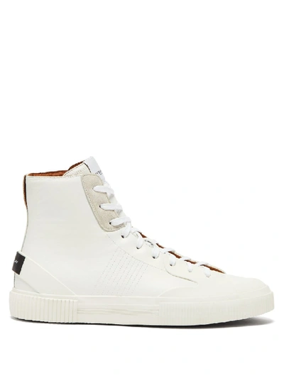 Shop Givenchy Tennis Light High-top Leather Trainers In White