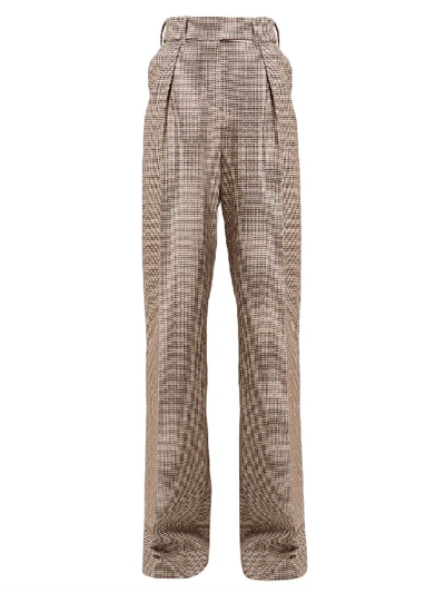 Shop Alexandre Vauthier Houndstooth High-rise Wool Trousers In Neutrals