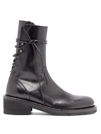 Ann Demeulemeester Lace-up Leather Ankle Boots In Black | ModeSens