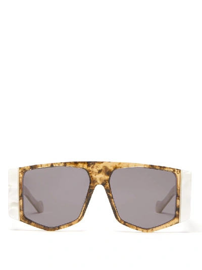 Shop Loewe Hexagon Acetate Sunglasses In Grey