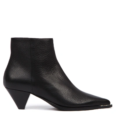 Shop Aldo Castagna Black Hammered Leather Ankle Boot