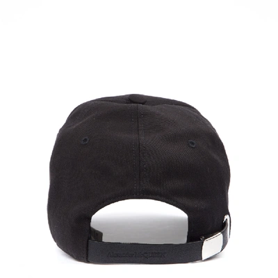 Shop Alexander Mcqueen Black Cotton Hat With Logo And Skull