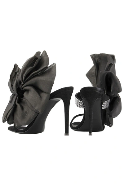 Shop Giuseppe Zanotti Kanda Bow Mules In Black