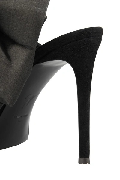 Shop Giuseppe Zanotti Kanda Bow Mules In Black