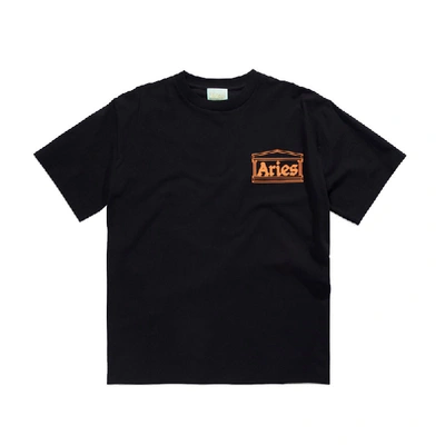 Shop Aries Classic Temple Ss Tee In Black