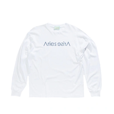 Shop Aries Sans Print Longsleeve Tee In White
