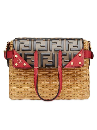 Shop Fendi Neutral Women's Small Flip Handbag In Brown