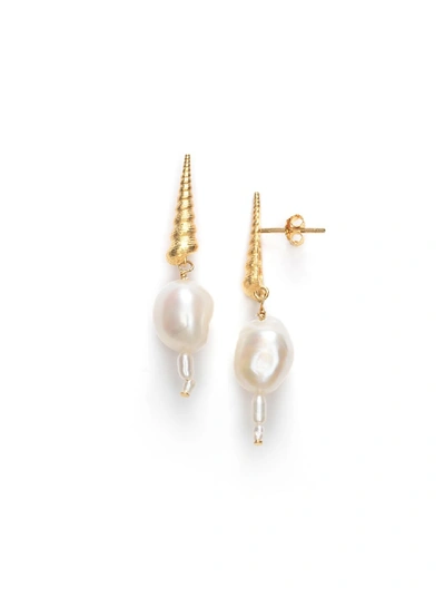 Shop Anni Lu Turret Shell Baroque Pearl Earring