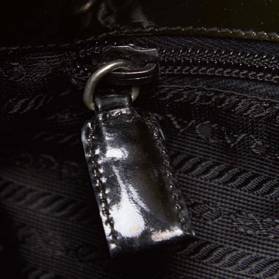 Shop Prada Patent Leather Shoulder Bag In Black