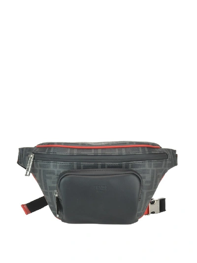 Shop Fendi Ff Tech Fabric Belt Bag In Grey