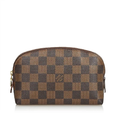 Shop Pre-owned Louis Vuitton Damier Ebene Cosmetic Pouch In Grey