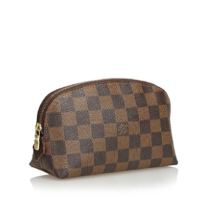 Shop Pre-owned Louis Vuitton Damier Ebene Cosmetic Pouch In Grey